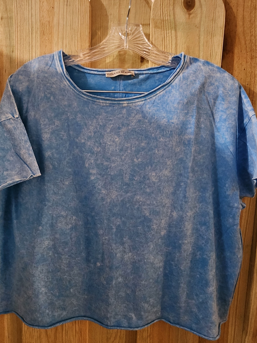 Zenana Washed Sky Blue Crewneck Tee. NWT #CTW-3526A5